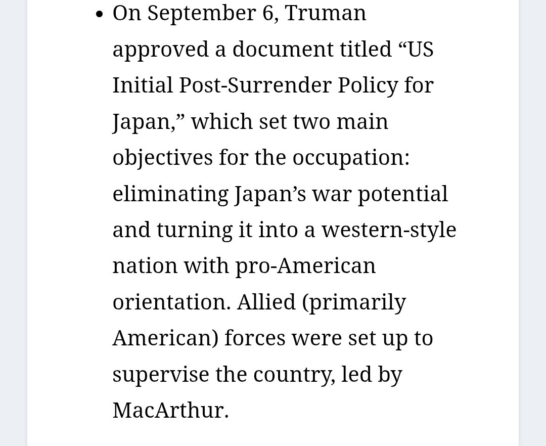 WaterPillar5's tweet photo. @crowtookyoureye @WhyLAx20 @KyleMcCordMuse Japan was immediately help  by the US which then proceeded to pesudo control Japan. Japan got fucked and instead of getting raw dogged a second time The US decade to rebuild only to take control https://t.co/aUflx4aB4w