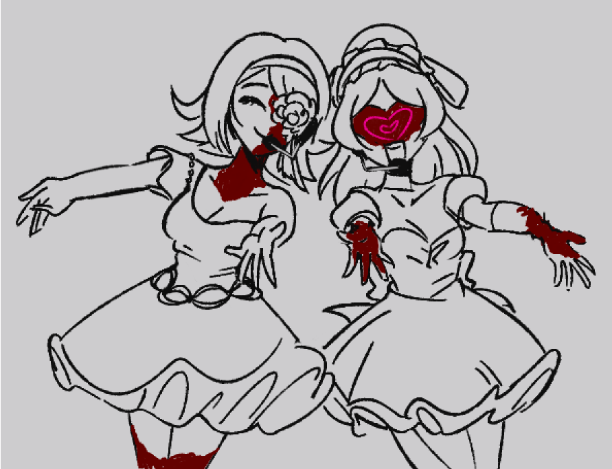 DeciphertheCip1's tweet photo. ayakane zombie stage au sketch to announce my return, and to celebrate akane's birthday !! happy late birthday akane 🎉🎉 https://t.co/6iCxPryZHp
