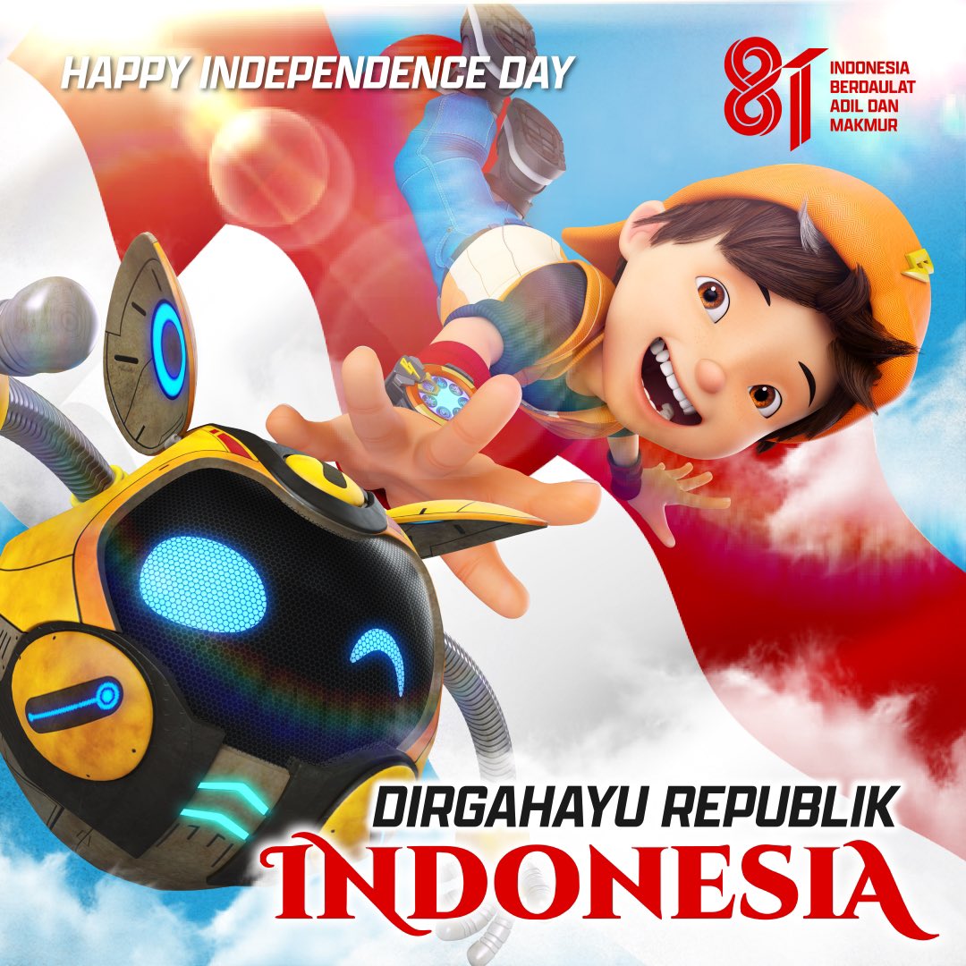 BoBoiBoy's tweet photo. Dirgahayu Republik Indonesia
HUT RI KE-81

#Indonesia #BoBoiBoy #AnimaSEA https://t.co/Eew54TrPeD
