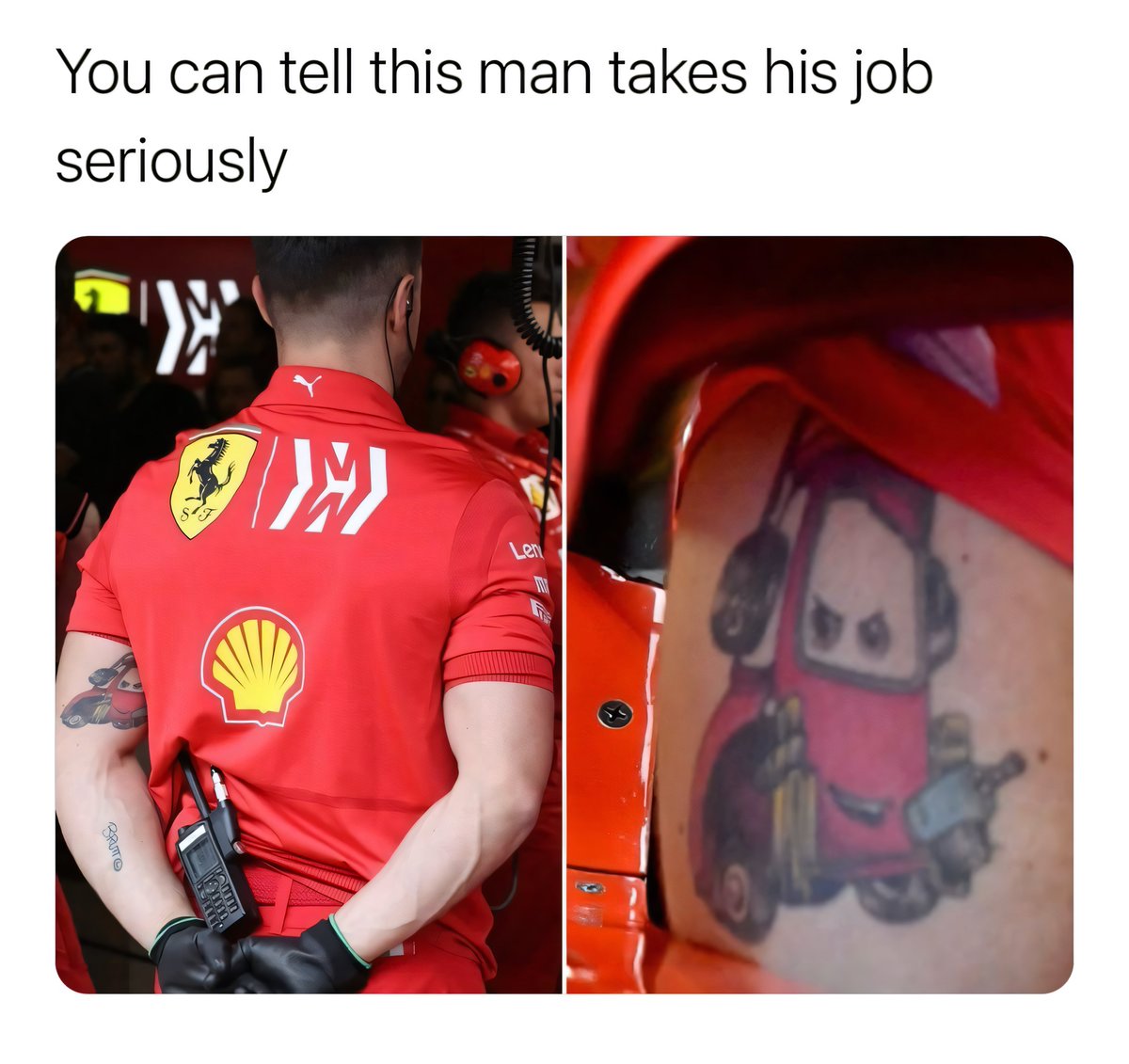 Universal4karts's tweet photo. no wonder ferrari has the fastest pit stops of the season 😂 https://t.co/HR9u3IMBFE