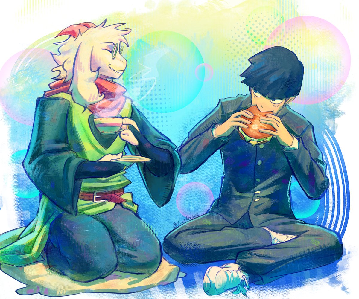 LiveArt001's tweet photo. Ralsei and The Big M https://t.co/mfklkUg7hd