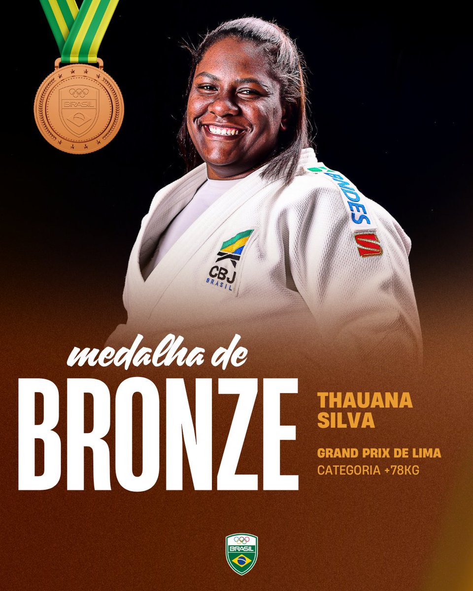 timebrasil's tweet photo. MAIS UM BRONZE PARA O BRASIL! 🥉

Thauana Silva conquista sua primeira medalha na categoria +78kg em um Grand Prix, e a décima medalha do Brasil em Lima! 🇧🇷

Parabéns, Thauana! Você merece demais! 👏

#TimeBrasil #Judô https://t.co/mOFl290B7o