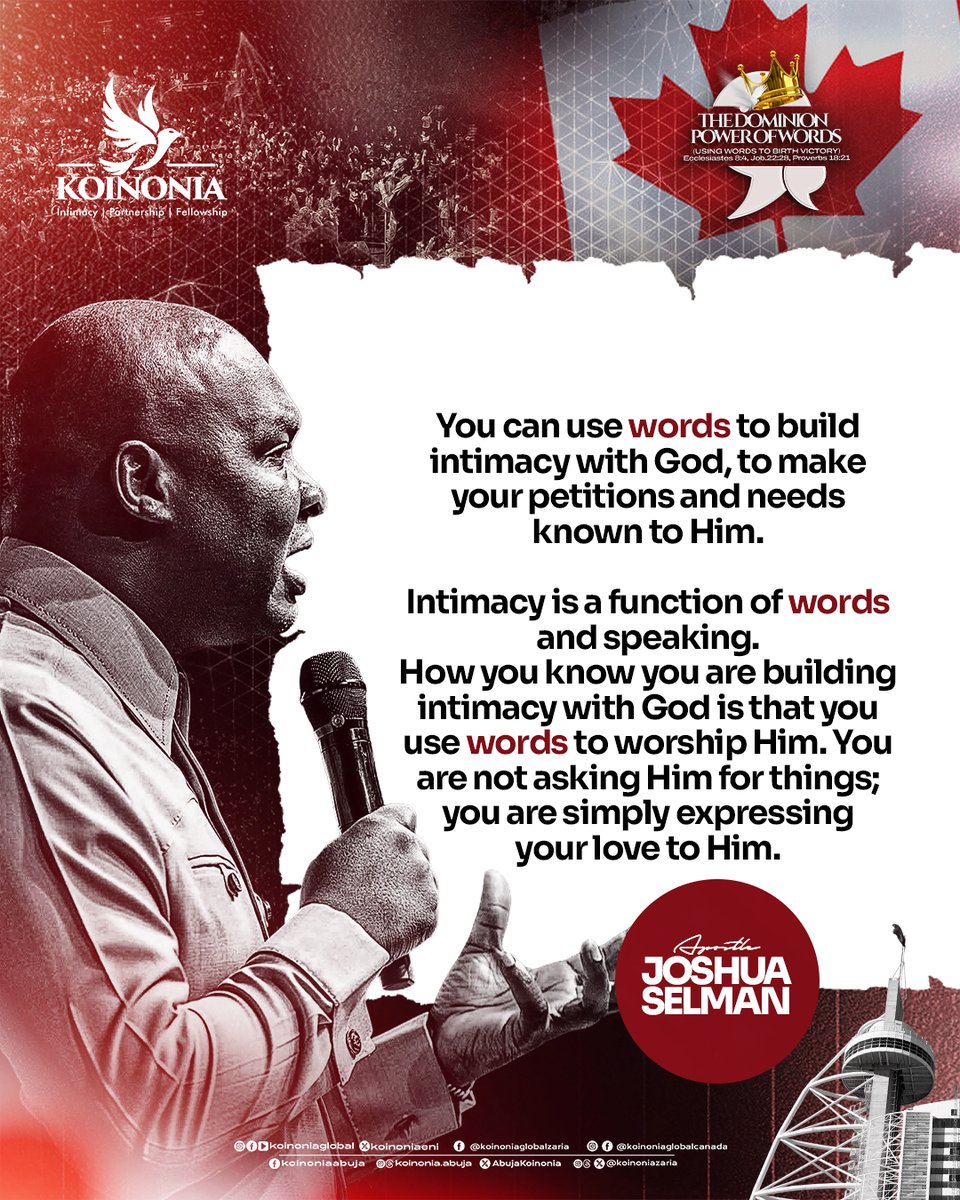 koinoniaeni's tweet photo. #ApostleJoshuaSelman
#TheDominionPowerOfWords
#UsingWordsToBirthVictory
#KoinoniaCanada
#KoinoniaAbuja
#KoinoniaZaria
#KoinoniaGlobal https://t.co/cecCyc87yX