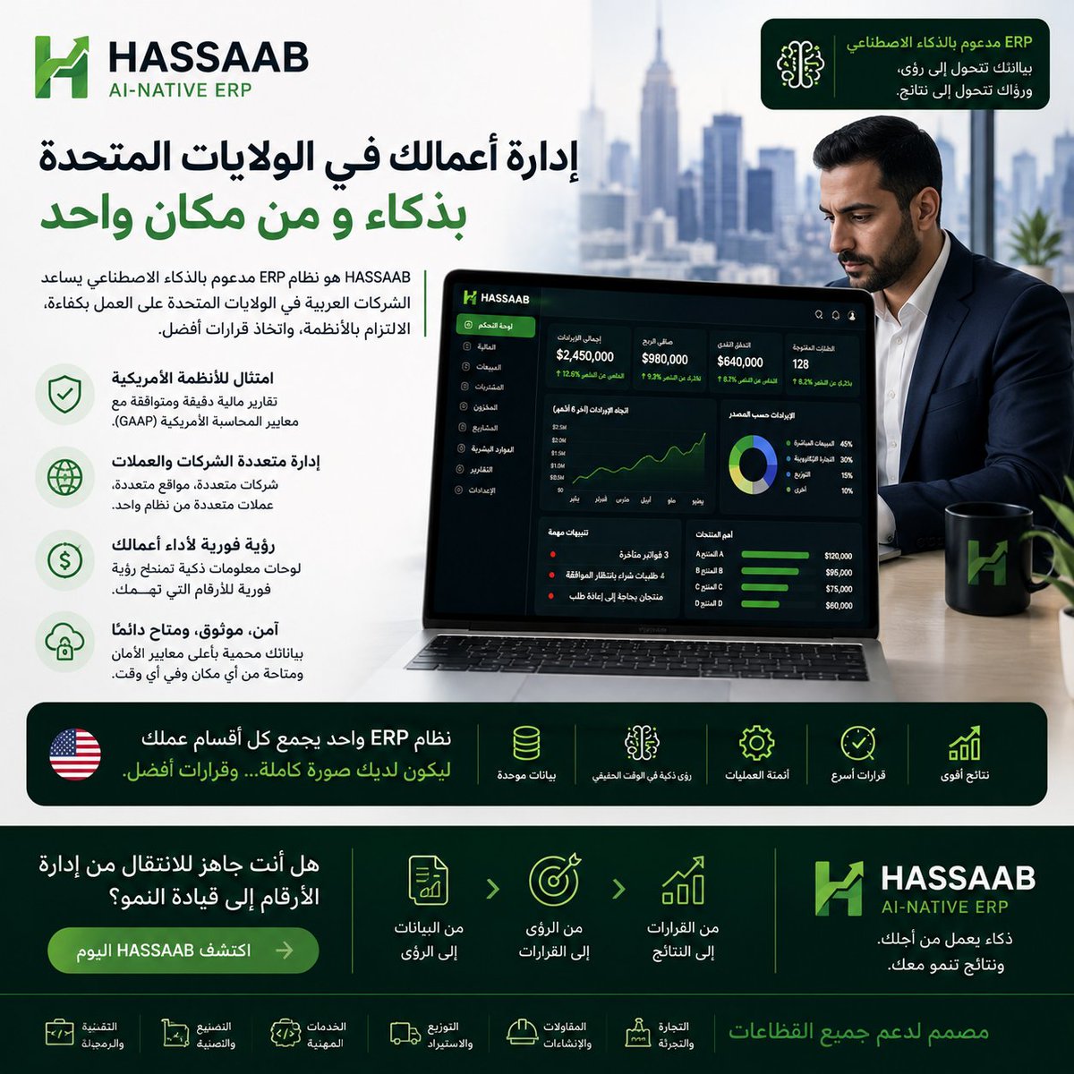 hassaaberp's tweet photo. بياناتك في مكان واحد. قراراتك أذكى.
مع HASSAAB AI-Native ERP، حوّل بيانات أعمالك إلى رؤى تساعدك على اتخاذ القرار بشكل أسرع.
#HASSAAB #ERP #AI https://t.co/Re3a4Wr47J