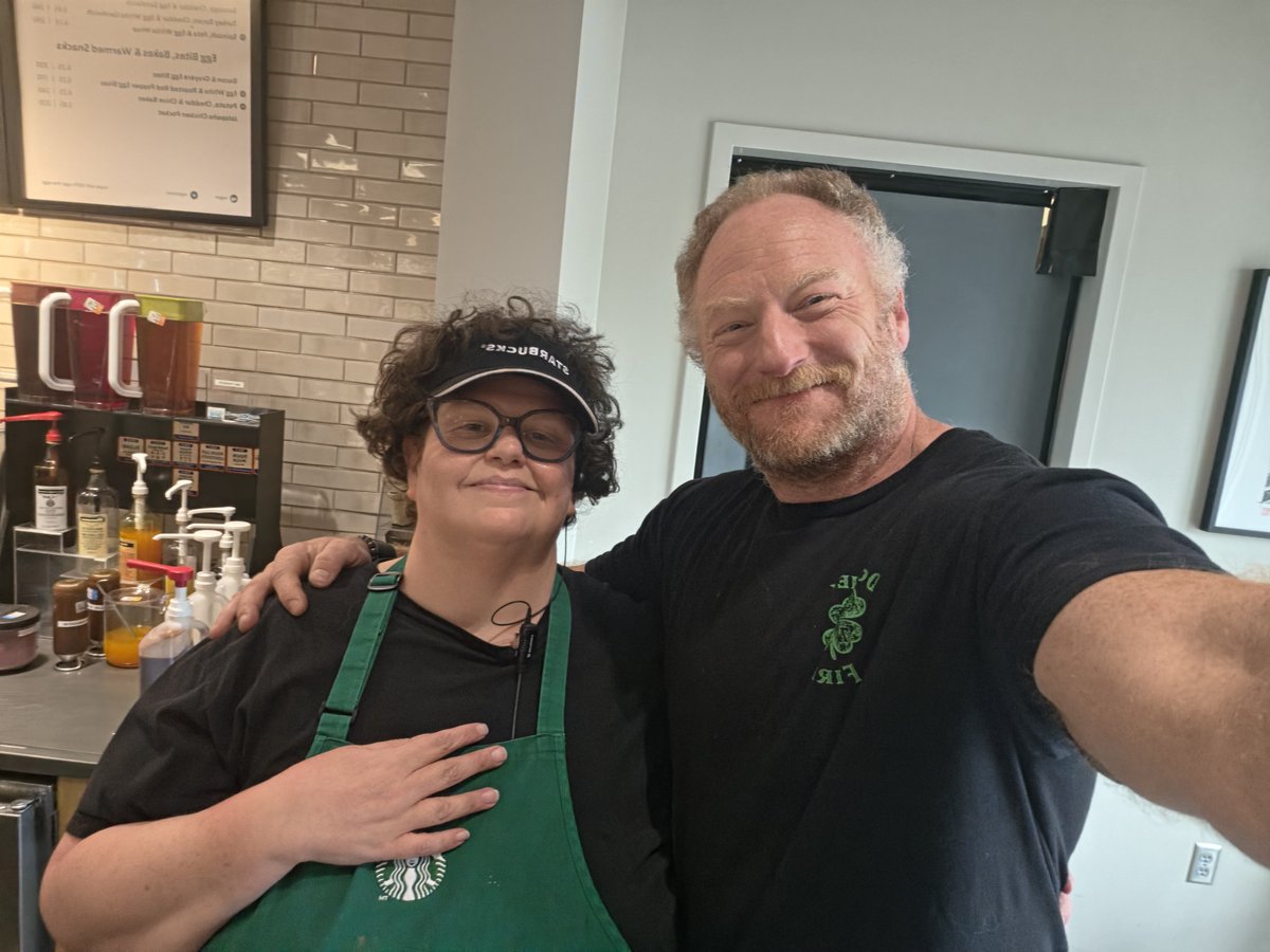 witchofmusic's tweet photo. I was having a day yesterday. Then of all the Starbucks,in all the Targets, in all the world...this guy walks into mine. https://t.co/SoZYFUYrcz
