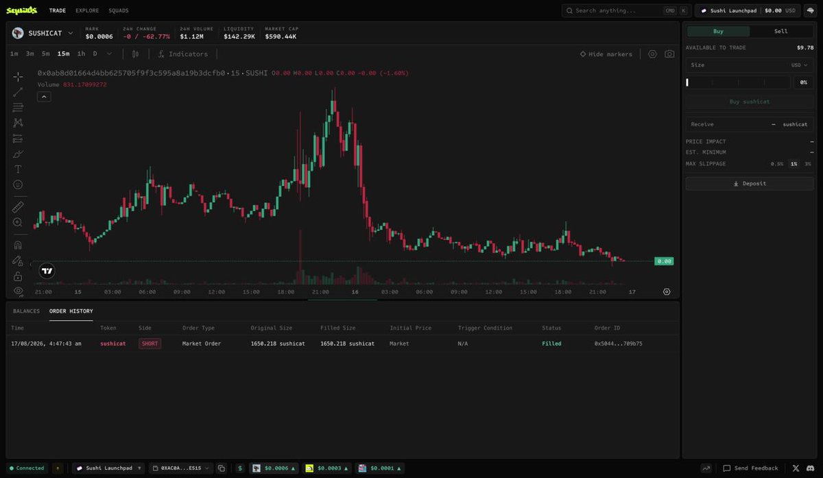squadsdotfi's tweet photo. @RBlunties trade perps on Lighter Robinhood, Sushiswap lauchpad integrated and create squad groups to battle trade with. need to polish the PvP battle trading a little more this week but we can get you a test account in a day to start trading, create a squad unit and invite some friends https://t.co/TfeT4TdQxT