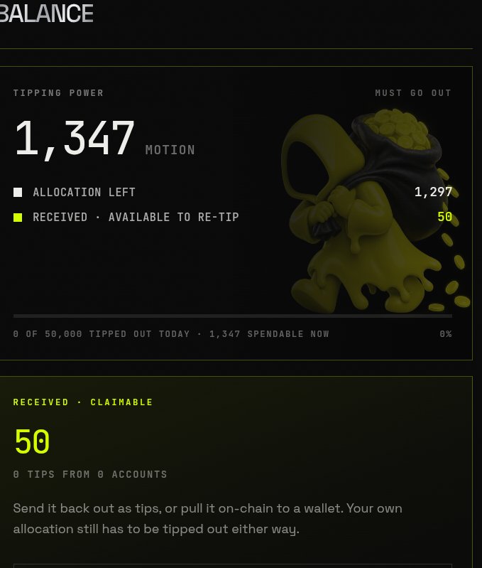 SYH_Ham's tweet photo. setelah memutuskan untuk berhenti selama 24 jam, hari ini SAYA AKAN MEMULAI KEMBALI AKTIVITAS SUPAYA SAYA BISA DAPAT $MOTION !!!!, update hari ini tipping power saya ada di 1,347 dengan yang claimable sebanyak 50, ayo guys kita berinteraksi dan saling memberi tip kepada creator yang lain. 

@motiontip @motiontip $MOTION $PONS $WISHBONE