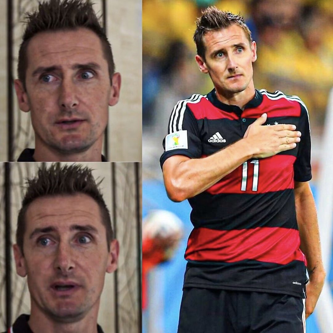 MotivacionesF's tweet photo. MIROSLAV KLOSE: "Dejé de jugar al fútbol porque ya no lo reconocía. Hoy en día, los jóvenes piensan en otras cosas. De niño, solo pensaba en entrenar y convertirme en alguien en este deporte que siempre amé. 

En la Lazio y en la selección, después de cada entrenamiento, me metía en una bañera llena de hielo para evitar lesiones. Pero los jóvenes del equipo se negaban sistemáticamente.
Cuando me vieron recoger las bolsas de balones para guardarlas al final del entrenamiento me dijeron '¿Pero quién te manda a hacer eso?'

En ese momento me dije: “¿Tienes 20 años y no puedes ayudar a un trabajador de 60 años?” Les importa más si sus botas combinan con sus calcetines. Por eso dije basta. El fútbol que conocí ya no existe.”