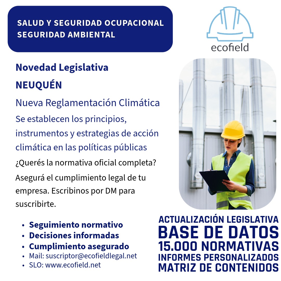 ecofield's tweet photo. Novedad Legislativa
NEUQUÉN - Política Ambiental. Se aprueba la reglamentación de la Ley 3454, por la cual se establecen los principios, instrumentos y estrategias de acción climática en las políticas públicas.
#medioambiente #neuquen #cambioclimatico #politicaambienta #ecofield https://t.co/Tdq6IpWFFg