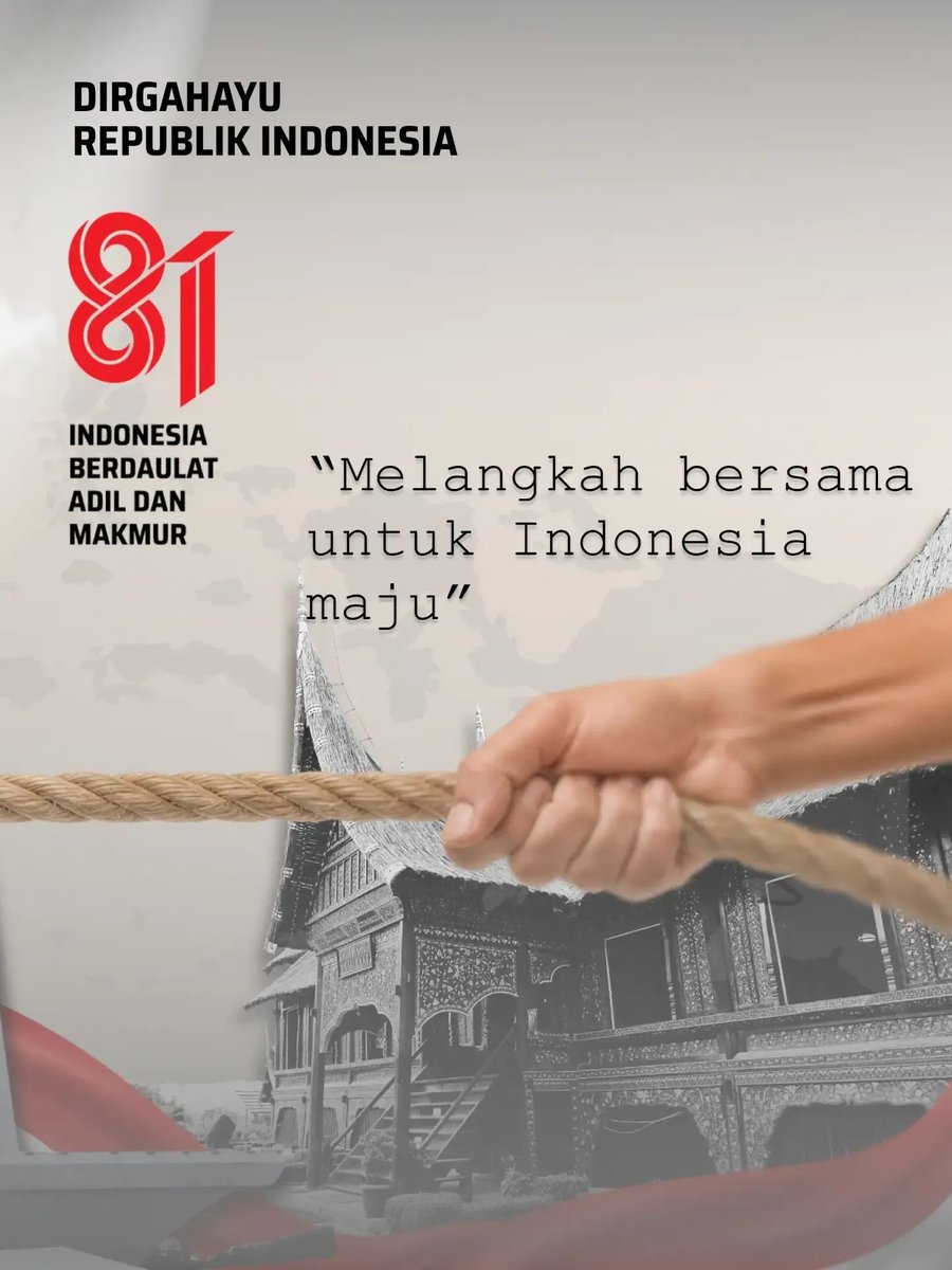 CemerlangHotel's tweet photo. Di bawah kepakan sayap Garuda yang perkasa, mari melangkah bersama mewujudkan cita-cita Indonesia yang berdaulat, adil, dan makmur.

DIRGAHAYU REPUBLIK INDONESIA KE-81!

Mari menjaga nyala persatuan untuk Indonesia tercinta 
━━━━━━━━━━━━━━ https://t.co/dYStPqYPNM