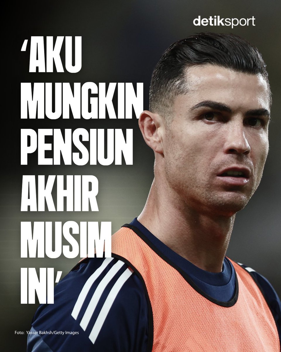 detiksport's tweet photo. Cristiano Ronaldo mengisyaratkan musim 2026/2027 bisa menjadi musim terakhirnya di lapangan hijau! 😱⚽️

Di usia 41 tahun, karier CR7 diperkirakan sudah mendekati akhir. Apalagi, ia baru saja gagal membawa Portugal melaju jauh di Piala Dunia 2026 💔🇵🇹

Apakah ini akhir dari era Cristiano Ronaldo, detikers? 👀

#CristianoRonaldo #detiksport