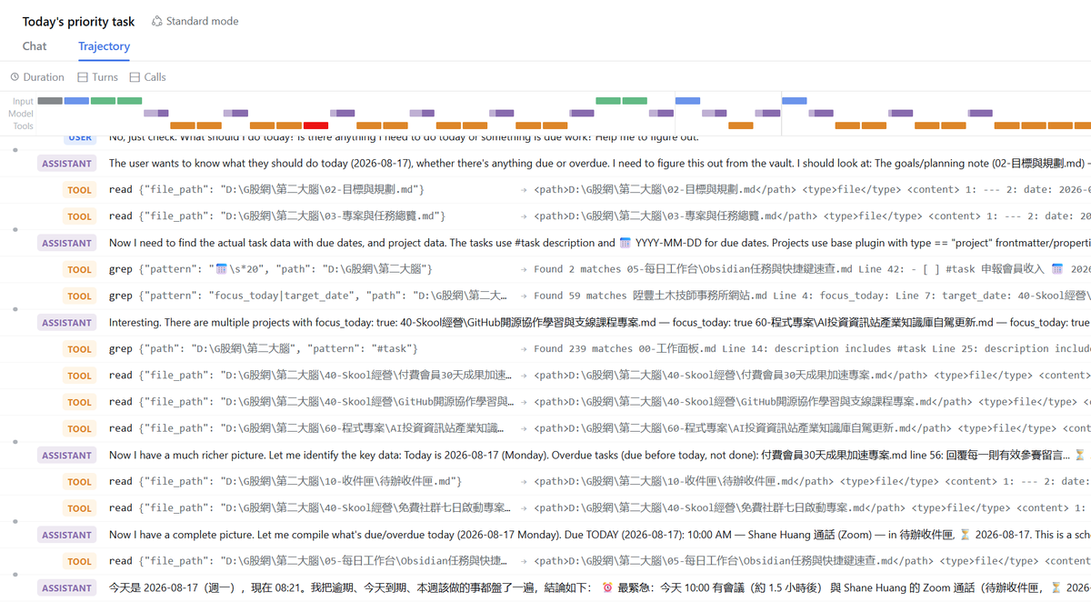 gsirginray's tweet photo. 你想像中的 AI Agent 長什麼樣？🤔

我希望它能在我問「今天什麼最重要」時，快速掃描我的專案與任務，然後告訴我每天的關鍵目標。

我們常被雜事淹沒，卻忽略真正重要的事。如果你沒有每天完成最重要的任務，最後可能只會原地踏步。 https://t.co/OZBOUAlHsk