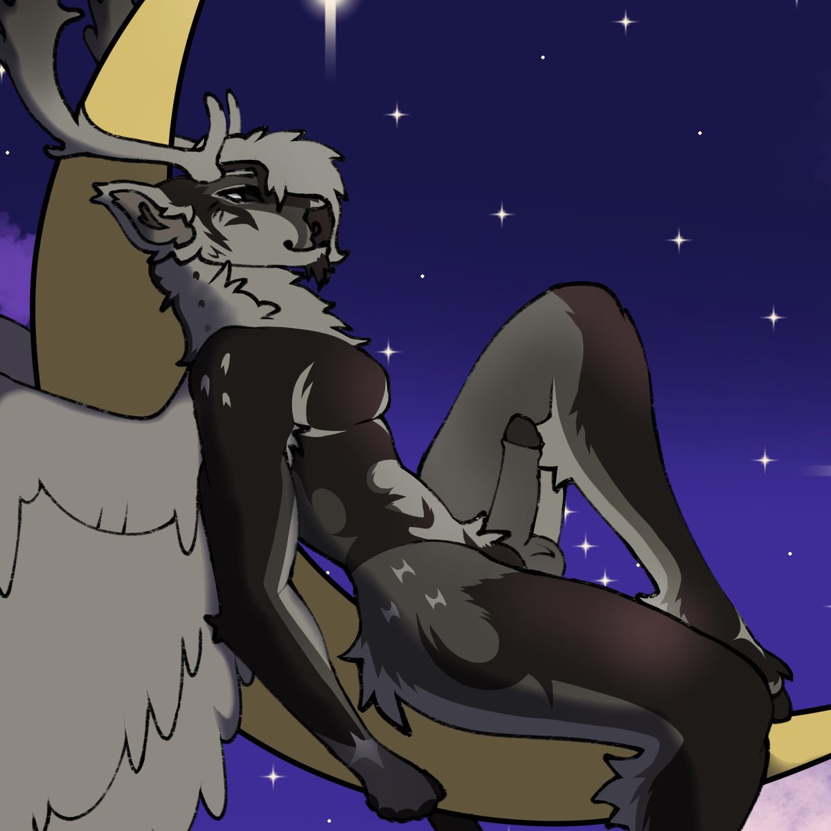 Cherry30w's tweet photo. ✨Stag Of The Stars✨ 
Art by may_.sketchez on instagram 
#furry #furryart #furryarwork #yiff #nsfw https://t.co/QvUgQWhBnL