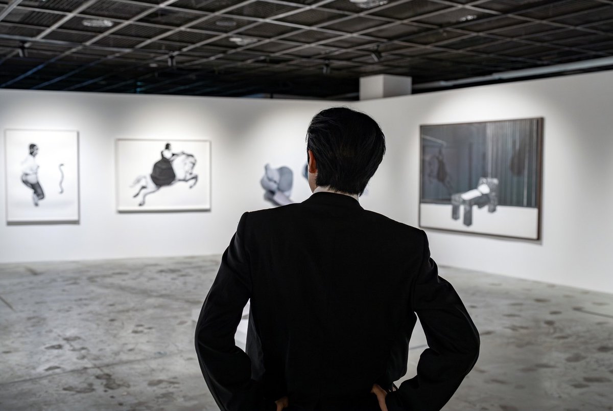 wishforyushi's tweet photo. Bringing this again. Back view of yushi in suit during the opening ceremony for 15th Gwangju Biennale back in 2024 https://t.co/CoGnlH7d5v