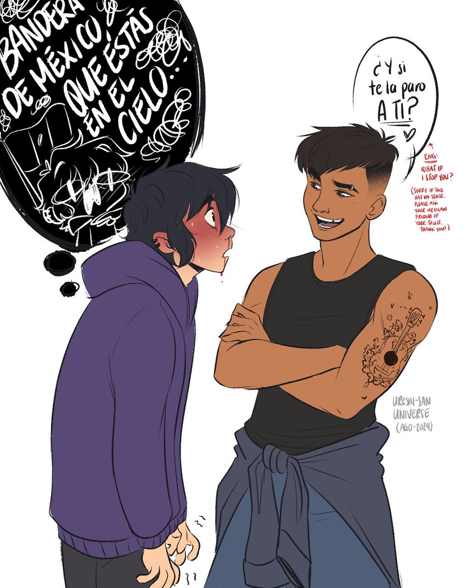 ureshi_universe's tweet photo. Headcanon formado en el directo de anoche:

Miguel perdió una apuesta. FIN.

#higuel #hiroguel #coco2 https://t.co/bGmOUKV8hR