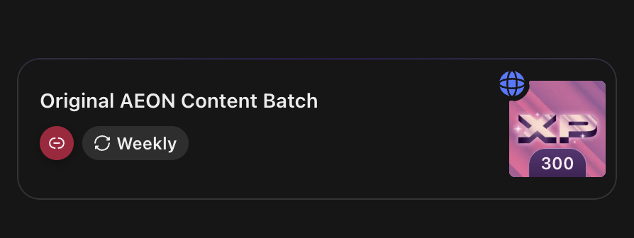 Dokebi88's tweet photo. AEON lagi naik level! @AEON_Community @zealy_io 
Core Content minggu ini:
✅ Original AEON Content Batch
✅ Deep Content Thread/Article/Video

Siapa yang udah kerjain yang 300 XP?
Siapa yang berani ambil yang 700 XP?

Gas terus, progress 0/2 jangan sampe stuck!
#AEON #CoreContent https://t.co/HT2wmsG1mb