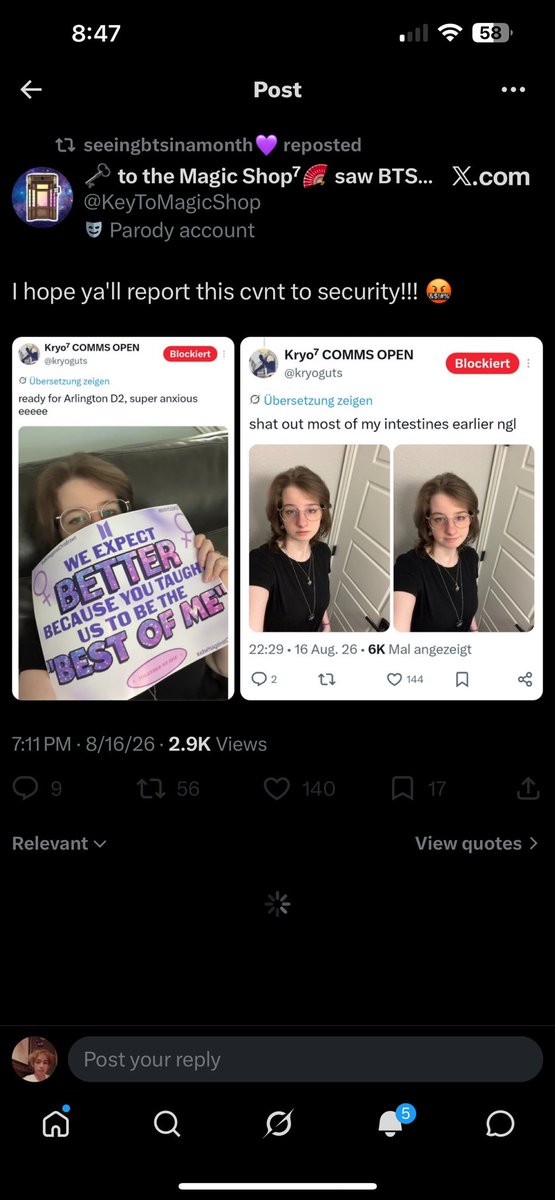 icantbehereatm's tweet photo. since when did calmly protesting misogyny and asking people to take accountability become grounds to call women “obsessive psychos” and frame them as a threat? youre responding to women protesting misogyny with viciously misogynistic rhetoric and somehow think they’re the problem https://t.co/qBxesKLMP0