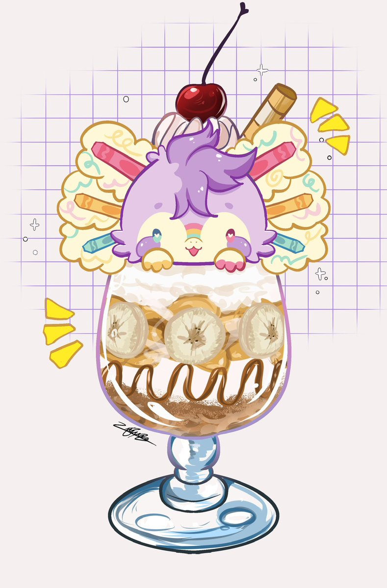 Kaiyzonite's tweet photo. Parfait batch <3 🍨
•
Some of the YCH I’ve done recently! These are still open for $25 <3 https://t.co/eIZzajB9W7