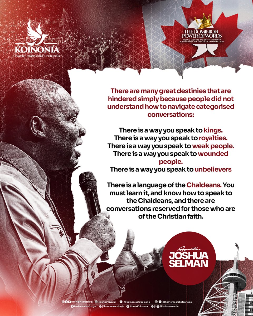 koinoniaeni's tweet photo. #ApostleJoshuaSelman
#TheDominionPowerOfWords
#UsingWordsToBirthVictory
#KoinoniaCanada
#KoinoniaAbuja
#KoinoniaZaria
#KoinoniaGlobal https://t.co/GiZmrPV7gC