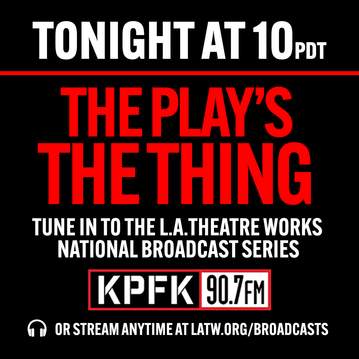LATheatreWorks's tweet photo. 🎭👂 NEW PLAY THIS WEEK! Tune in to our National Broadcast Series on KPFK 90.7 FM in SoCal and on station affiliates nationwide.

🎧 Stream the latest shows anytime at: https://t.co/0FMfV0e3me 

@kpfk #LATW #RadioDrama #AudioTheatre https://t.co/1cyAXu5zIG
