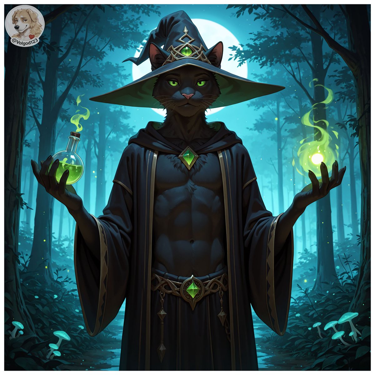 volgod123's tweet photo. Happy Black Cat Day 🐈‍⬛
They stuck every superstition on him: bad luck, witch’s familiar, omen of misfortune…

Yet this black wizard seems more ready to cast a spell on those who still believe the clichés 🔥 

#AIFurry #FurryAI #BlackCatDay https://t.co/SBUFPUpx7S