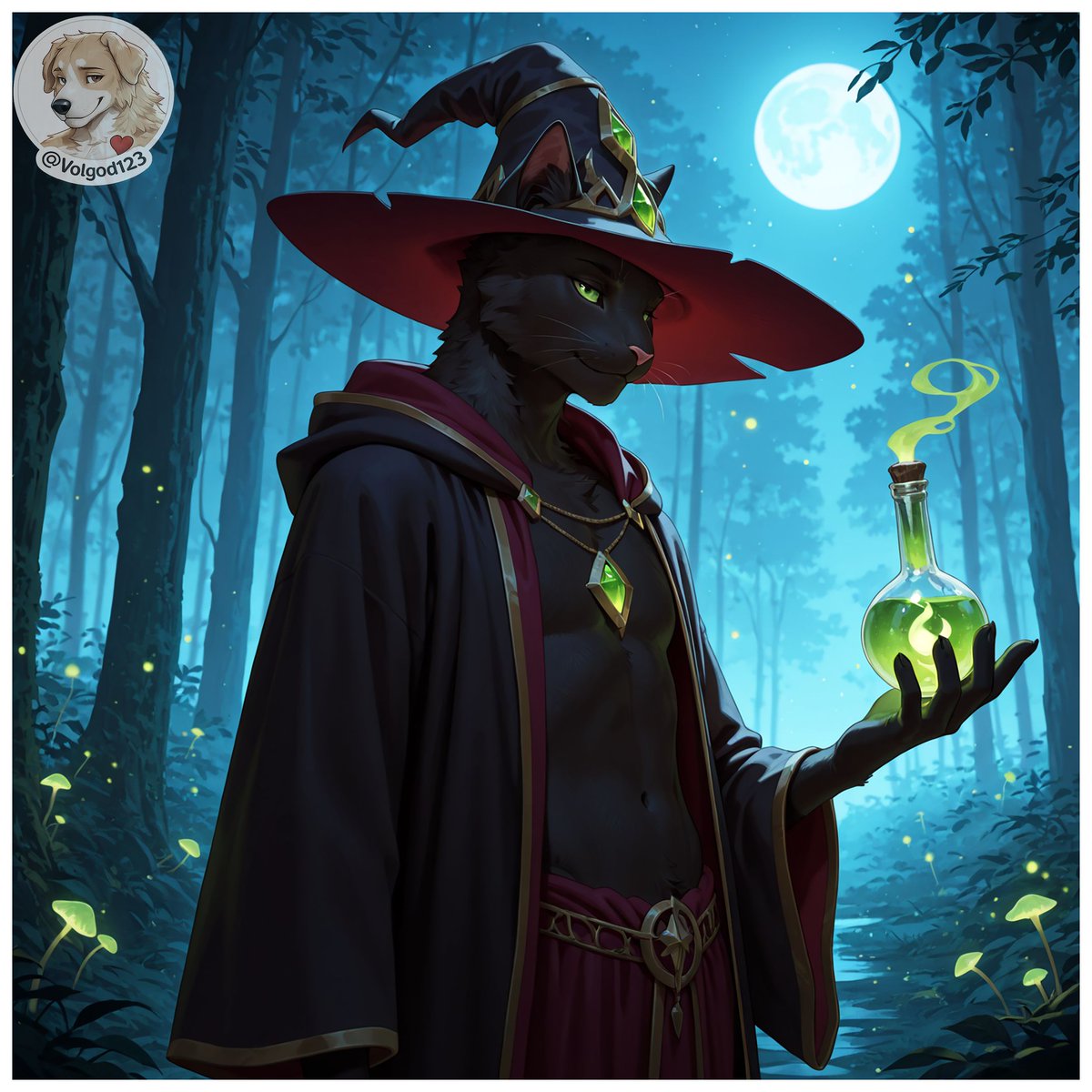 volgod123's tweet photo. Happy Black Cat Day 🐈‍⬛
They stuck every superstition on him: bad luck, witch’s familiar, omen of misfortune…

Yet this black wizard seems more ready to cast a spell on those who still believe the clichés 🔥 

#AIFurry #FurryAI #BlackCatDay https://t.co/SBUFPUpx7S
