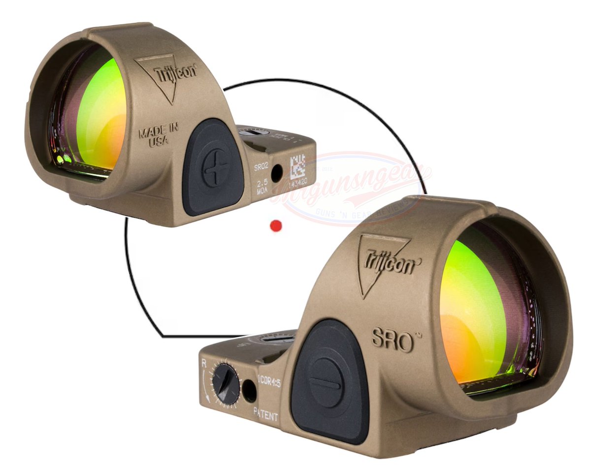 Mrgunsngear's tweet photo. Trijicon American made FDE LED adjustable SRO red dot optic with RMR footprint, 1, 2.5, or 5 MOA dot, and 2-5 year battery life for $495 *shipped* currently here: https://t.co/eS2rmX9Hdn
Review is up on the channel ๐บ๐ธ๐ด
#FDE #FiftyShades https://t.co/5ZIXaf6BOY