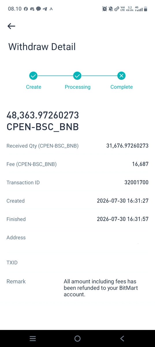 criptokuku's tweet photo. @cPenCoreTeam @BitMartExchange I've tried withdrawing 20 times, but it still doesn't work. https://t.co/o3FQw3EjUj