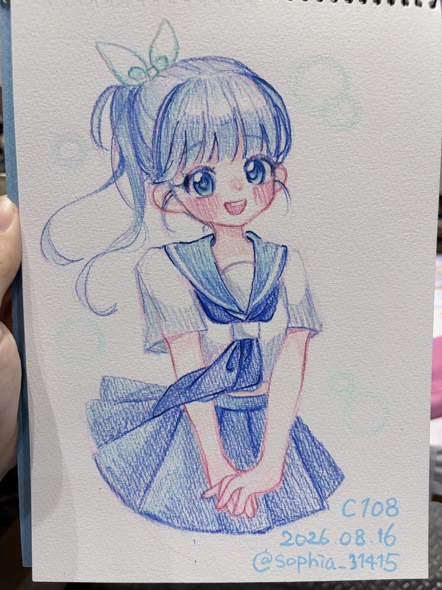 sophia_31415's tweet photo. 昨日コミケで描いたスケブだよ〜
基本無料なの知らなくてごめんね。今まで普通に有料かと思っててお金取っちゃってました。今度から考えます。 https://t.co/hFSSFfzGFz
