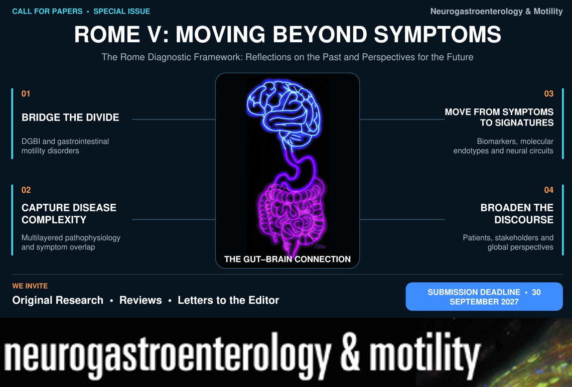 NGMJournal's tweet photo. 📢Call for Papers ✅Special issue @NGMJournal🔥
🚨The Rome Diagnostic Framework: Reflections on the Past and Perspectives for the Future‼️
🎯Where should the field go next❓
🔗 https://t.co/MChYZyR6uK
@ANMSociety @esnm_eu #DGBI
🚨Join us in advancing the conversation https://t.co/ZcBmsU3BYv