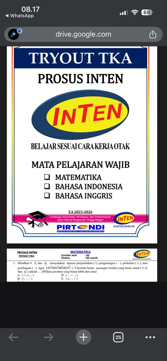 ikaz1277's tweet photo. KUMPULAN TRYOUT TKA BY INTEN

MORE INFORMATION :👇🏻
https://t.co/7qWX7Thqkb

📚TKA WAJIB: https://t.co/4gNYxFhq3L
Buku Tka :https://t.co/qcR4pjFpuZ
📚MATEMATIKA TL: https://t.co/9k9Pwt29gt

📚INGGRIS TL: https://t.co/19qI4rePSp

📚INDONESIA TL: https://t.co/vX2435X78D https://t.co/Uh2cnjUbw3