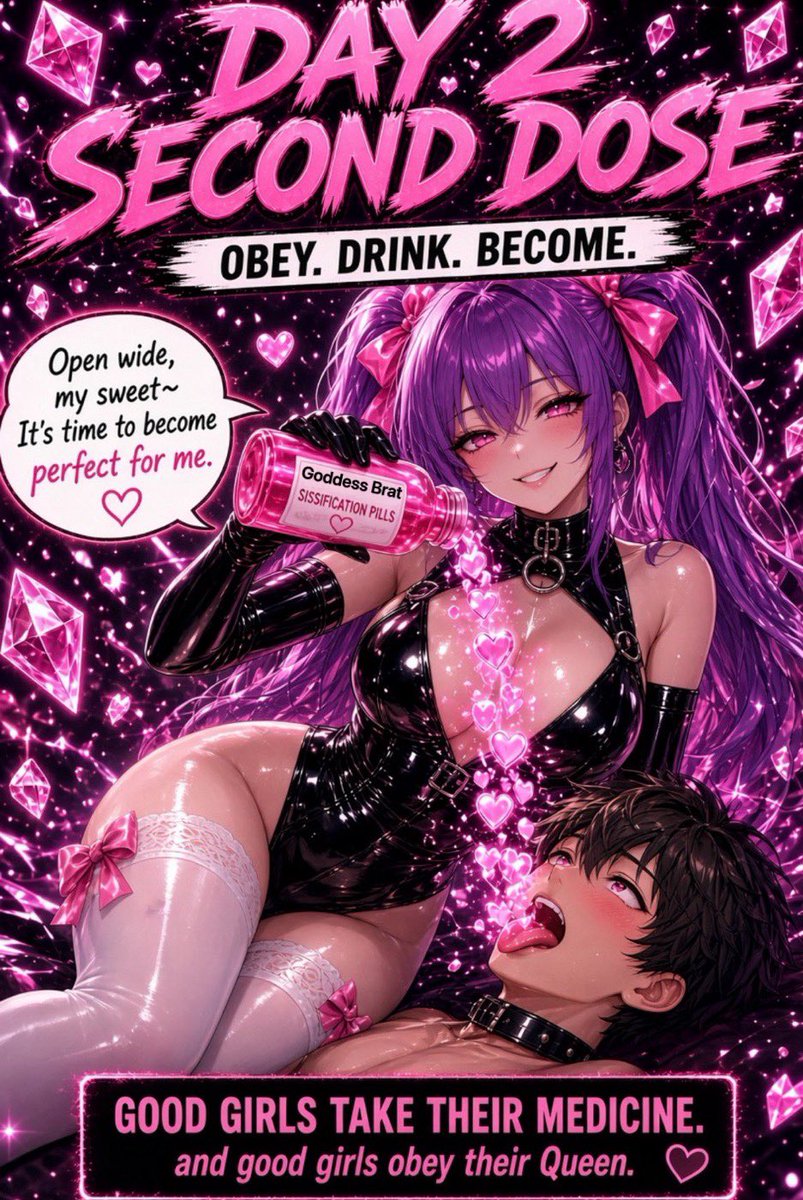 glitchgoddess9's tweet photo. 💊 𝓓𝓪𝔂 2 💊

Second dose is ready, pet.

You’re going to keep swallowing these pretty little pills until that useless cocklette is soft, leaky, and completely 0wned by me.

Open your mouth wider.
Swallow.
Now.

Don’t make your Queen repeat herself, you needy little sissy slut. https://t.co/2ICxggMSxU