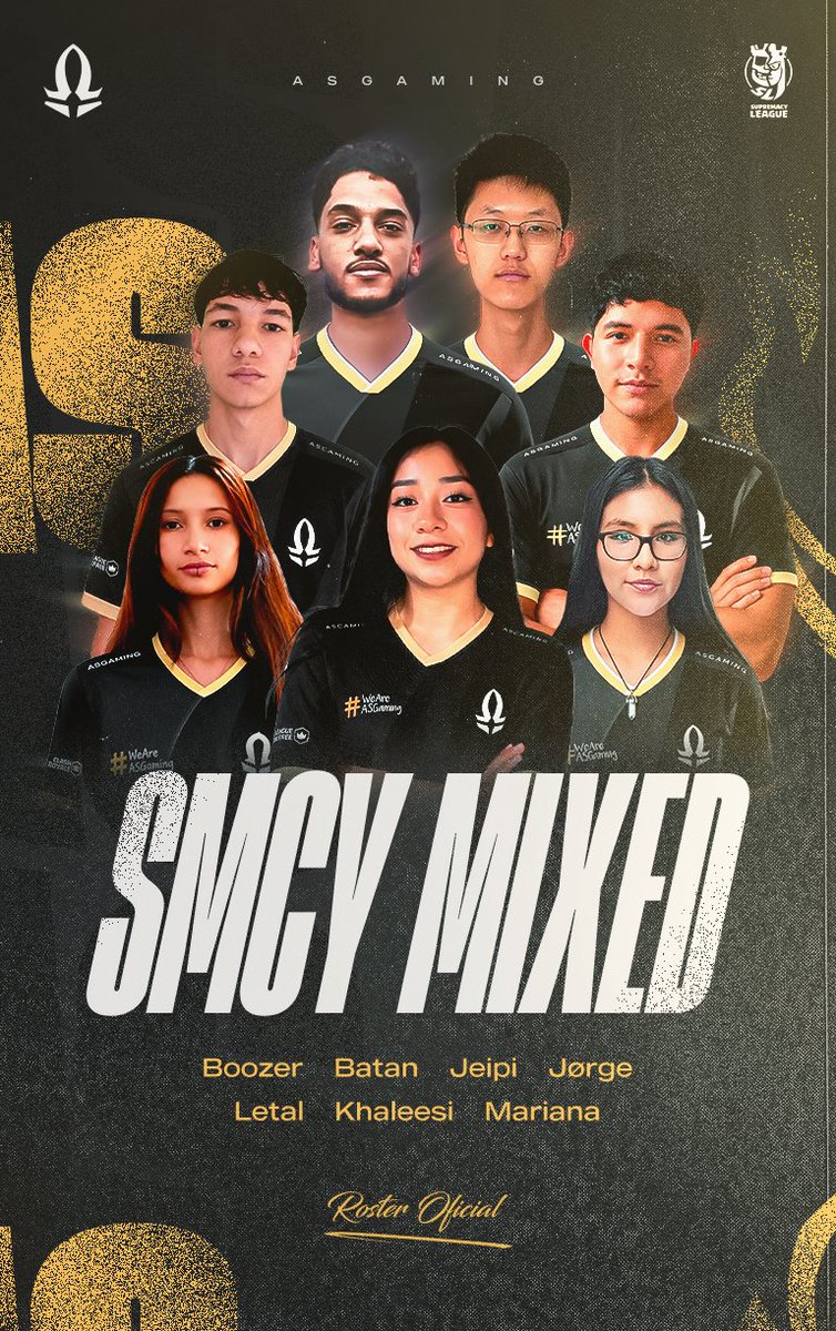 _AS_Gaming's tweet photo. ● 𝗥𝗢𝗦𝗧𝗘𝗥 | 𝗣𝗥𝗘𝗦𝗘𝗡𝗧𝗔𝗖𝗜𝗢𝗡 - 
@CR_Supremacy

EQUIPO COMPLETO 🫡

Un roster. Un objetivo. Vamos por todo. LET'S GO! 🤟

🇵🇪 | @Marr_013_
🇬🇹 | @Fatt_R0Ss
🇨🇴 | @IciamarR
🇨🇦 | @cr_batan
🇱🇾 | @Booz_city
🇨🇴 | @ovalle_pa
🇲🇽 | @Jorge1x_

#SMCY2026 #SMCYMixed https://t.co/ssmVjbJr0T