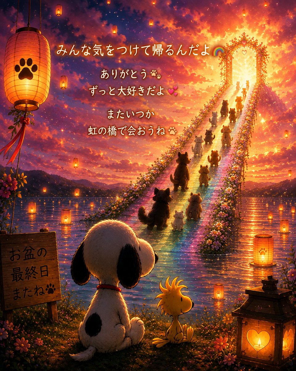 SnoopyLove85186's tweet photo. 🌈 みんな、またいつか虹の橋で会おうね。ずっと大好きだよ🐾🤍 https://t.co/v2bbiYNw5X