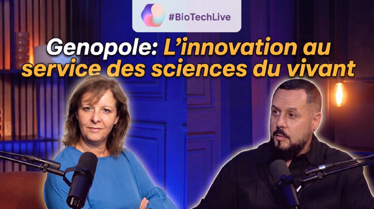 Genopole's tweet photo. #BiotechLive 🎙️ Genopole: L'innovation au service des sciences du vivant
Rdv dans ce nouvel épisode avec Nahil JACQUEMIER, Directrice Marketing &amp; Communication de Genopole. 
🎧 Le podcast sur YouTube https://t.co/EXMqqrffzp
🎧 Le podcast sur Spotify https://t.co/j4KVZQ2tVX https://t.co/XsJx8Hj9lr