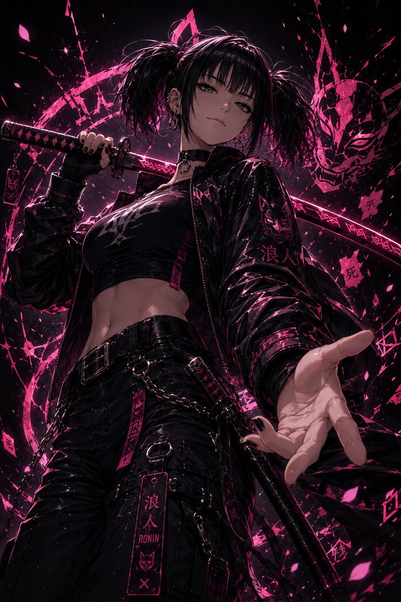 ◇聖なる翠◇手描きイラスト Gm 🩷⚔️ gimme your hand we finna go do some bullshit ~ Zuri #AI