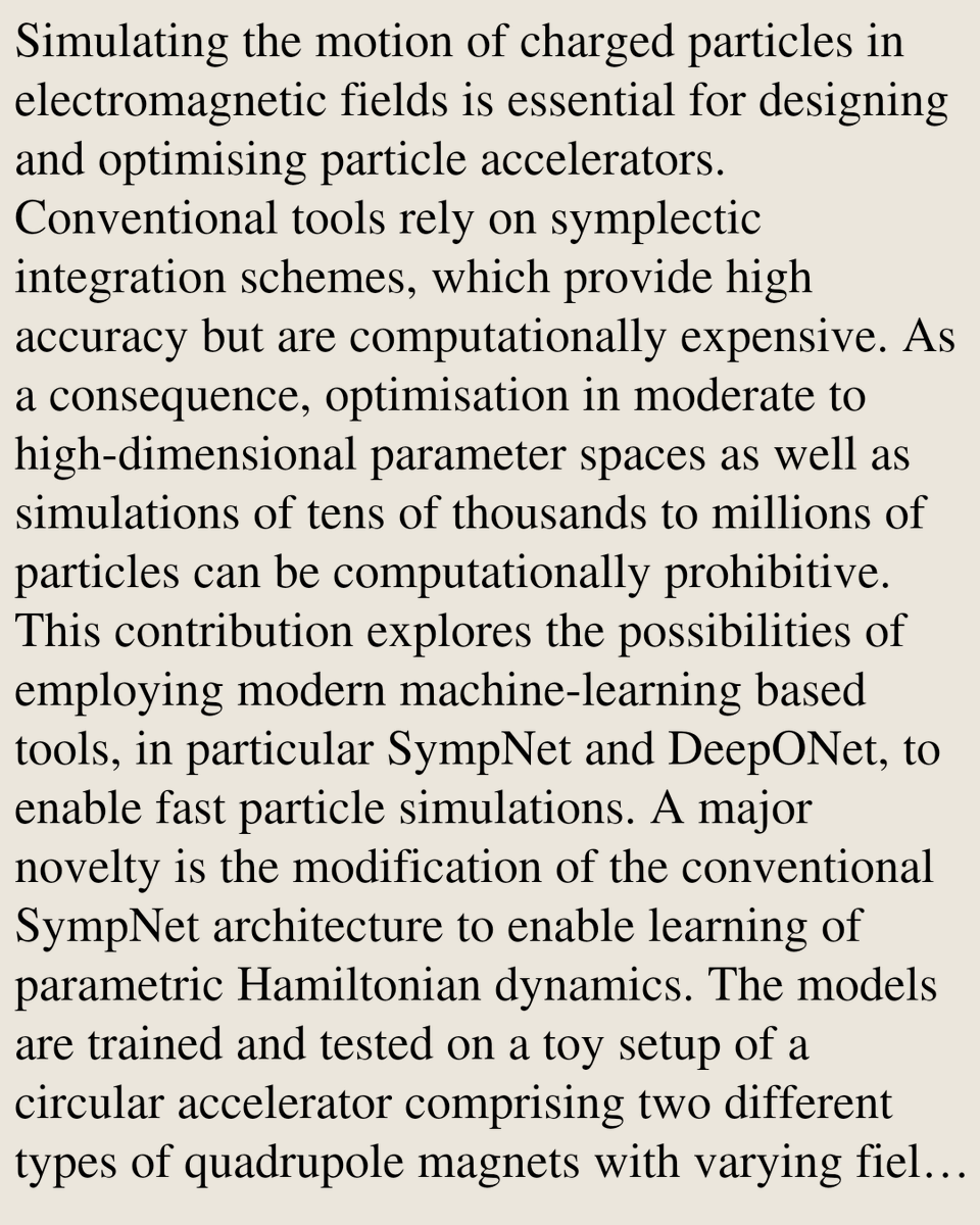 AcceleratorPhy's tweet photo. Particle tracking with physics-informed deep learning methods

Matthias Remta, Anja Beck, Shanthalakshmi Kilambi, Thomas Zhang, Francesco Velotti
https://t.co/0lC4Lcq7jD [𝚙𝚑𝚢𝚜𝚒𝚌𝚜.𝚊𝚌𝚌-𝚙𝚑] https://t.co/kiQtymVg43