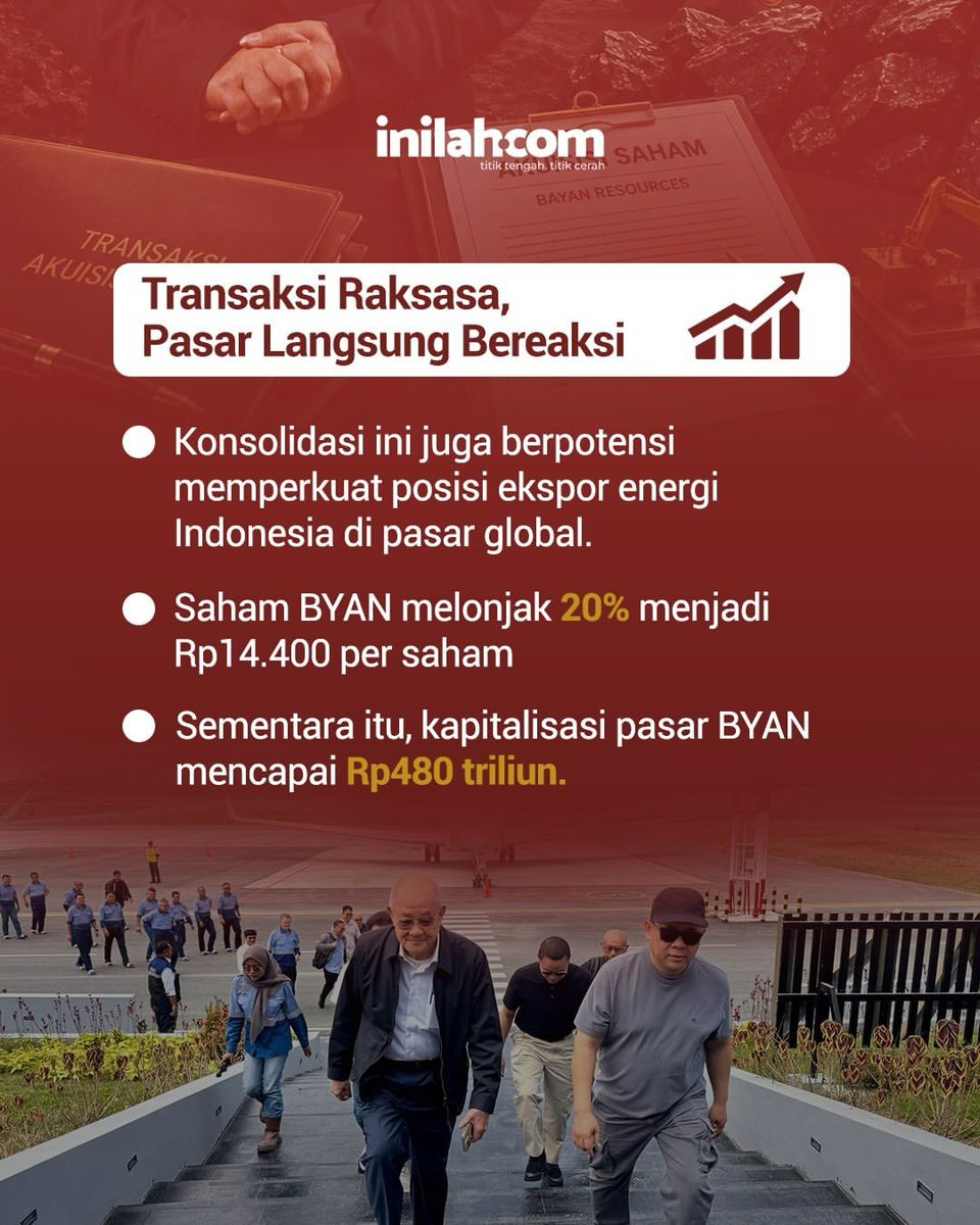 zhira_nkz's tweet photo. Jadi gini gaes, pasar saham lg dibuat guncang sama aksi super adidaya dari Haji Isam! gk tanggung ², belio dikabarkan bakal mengakulasi 62% saham Bayan Resources (BYAN)!

Buat yg belum kebayang seberapa boss move-nya momen ini, maren para 'raksasa' bisnis—mulai dari Haji Isam, Dato' Low Tuck Kwong, sampe Norman Joesoef—langsung turun gunung duduk bareng di Kutai Kartanegara. 
Mereka bukan sekadar ngopi santai, tapi lagi akselerasi strategi bisnis & konsolidasi aset buat nyatuin tiga kekuatan besar dlm satu rantai pasok energi Indonesia. 

Libur Soekarno Korut hayden
Merah putih #HUTRI81 
Upacara Peringatan HUT
Independence day