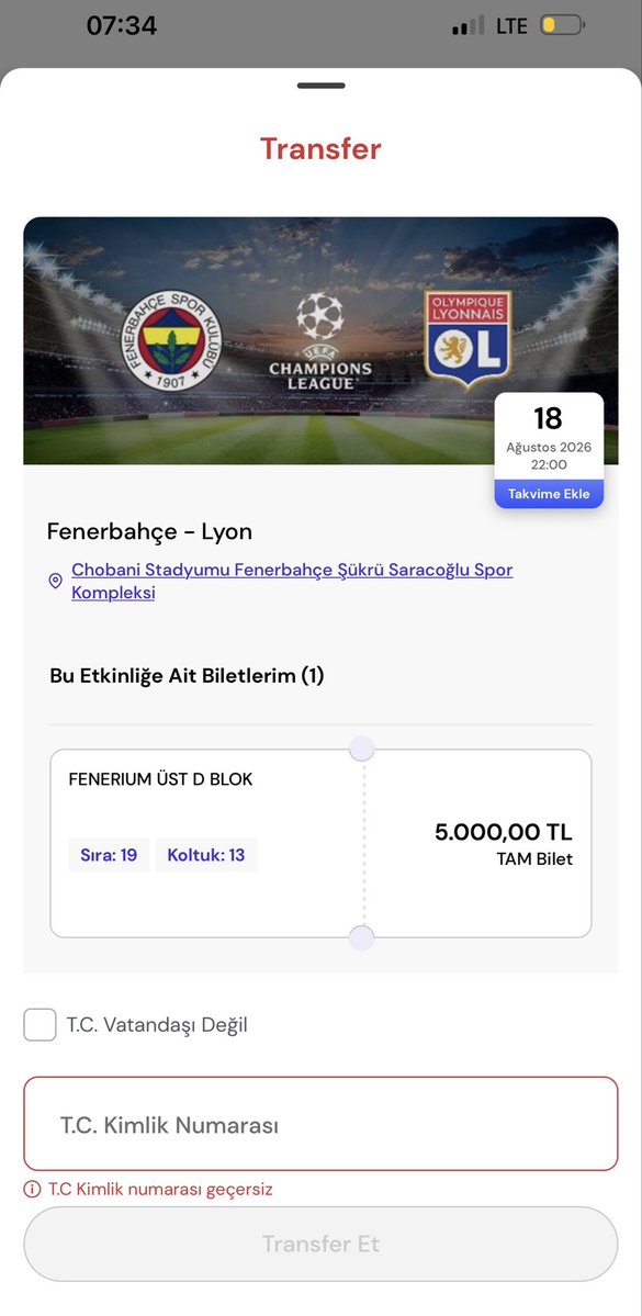 Semihcbn88's tweet photo. Fenerbahçe Lyon maçına bir adet bilet mevcuttur aynı fiyata devredeceği
🎫 Fenerium Üst / Maraton Üst D-F
✅ PASSO üzerinden güvenli şekilde transfer edilecektir.
📩 Ciddi alıcılar DM’den ulaşabilir.

#Fenerbahçe #fenerbahçebilet #lyon #bilet #biletarıyorum #biletlazım #taraftar https://t.co/r2S1zO3Sxz