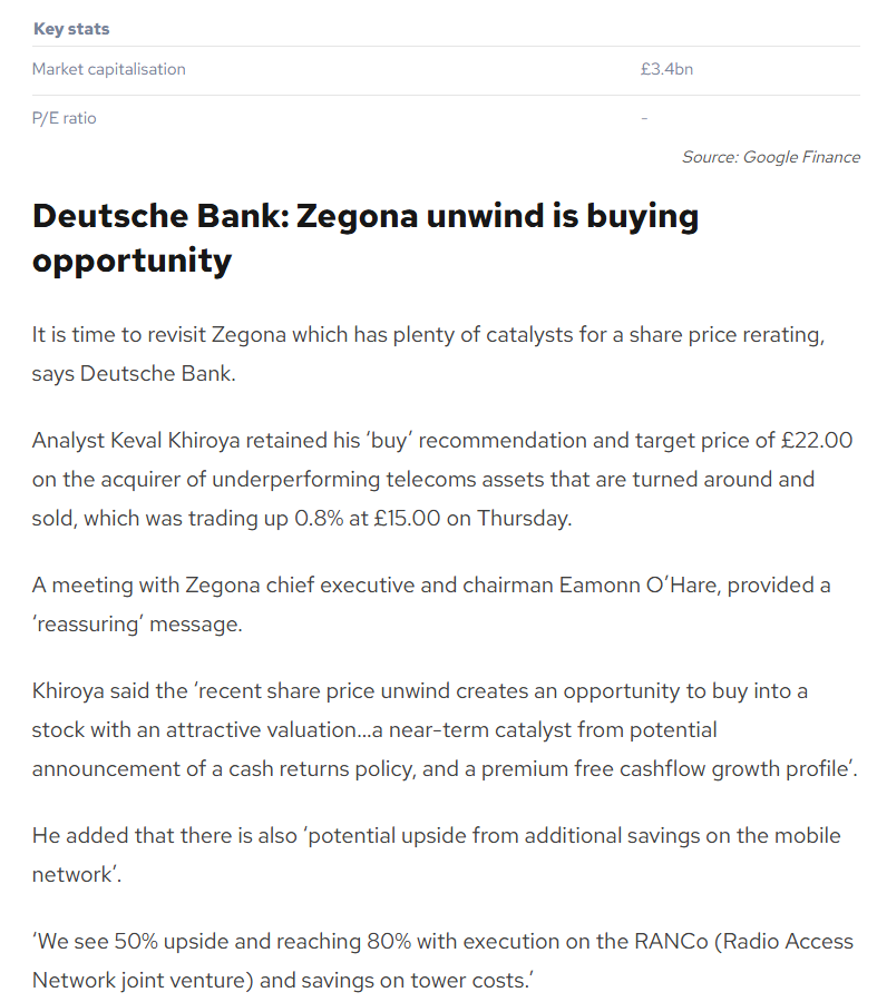 entrustTMF's tweet photo. #ZEG Deutsche Bank: Zegona unwind is buying opportunity https://t.co/7x99S7nAKh