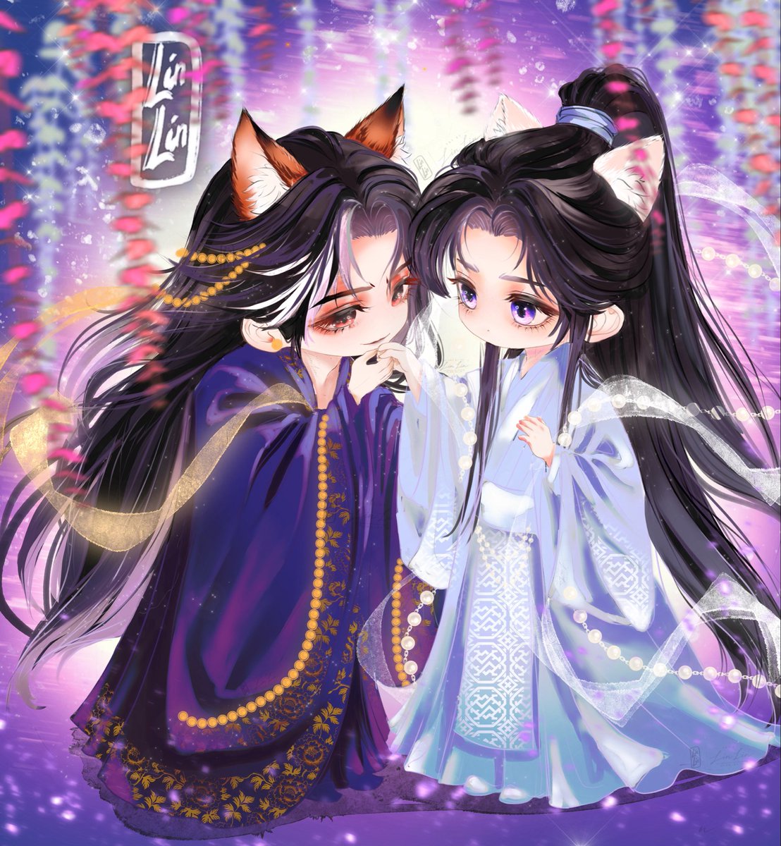 0lin_lin0's tweet photo. Q版晏沈

试着画了一下Q版晏沈！救命，Q版的比例真的好难拿捏，既要顺眼又要可爱，画得我头都大了哈哈哈[扶额R]
小狐狸又在逗小猫咪啦[亲一个R][呃R][心花烂漫unlock]

#晏无师 #沈峤 #千秋 #Procreate https://t.co/2pGsqfF9yl
