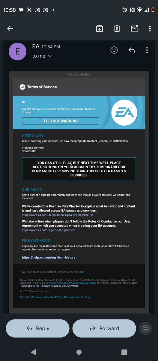 MomintheJet's tweet photo. Well, it finally happened. My username (not account), SpazZRatic was banned today on EA and Xbox. I changed it to Mom in the Jet. Im happy with the change but I've had that name since early bf1 days. Oh well, times change. RIP SpazZRatic lol https://t.co/Fcx2Q7S2aq