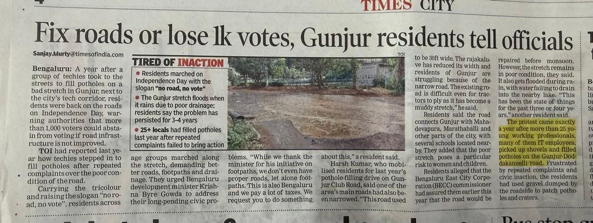 WFRising's tweet photo. Varthur and Gunjiur have to be worst affected areas in Bangalore infrastructure wise. 

SH35 has been in building mode for a couple decades, and residents have been nearing the brunt. The population increase in the last few years have made it hellish for everyone. https://t.co/PSzRSVOXpp