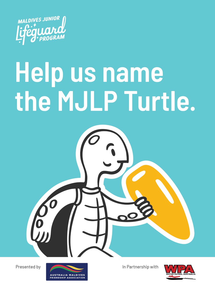amfa_mv's tweet photo. We're looking for a name that's Maldivian & connects with our islands, ocean, culture or the spirit of MJLP.
Think courage, friendship, safety & respect for the sea. DM us by 25 Aug & tell us why chose it.
๐ The winning name will become the official name of the #MJLP turtle https://t.co/dDv1unBkcL