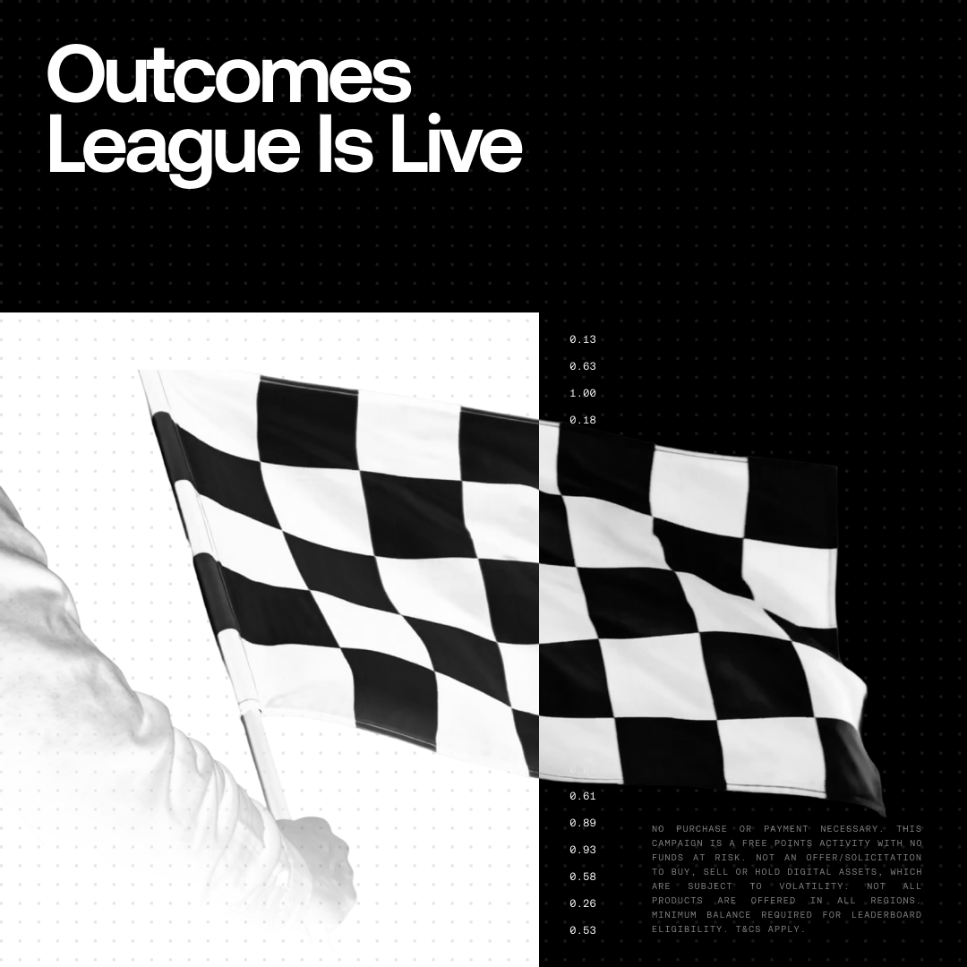 okx's tweet photo. The wait is over. The season is on.

Soccer. NFL. Formula 1. Tennis. Esports.

Back your instincts with free points. Win crypto on Outcomes events throughout the season.

Now live in eligible markets.