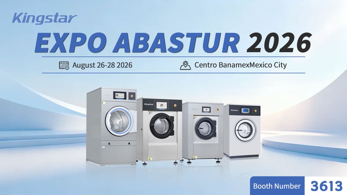 SaulQianc's tweet photo. 🚀 Meet Kingstar at ABASTUR 2026!

We’re bringing our latest industrial laundry solutions to Mexico 🇲🇽

📍 Booth 3613
📅 Aug 26–28, 2026
Come meet us and discover smarter solutions for your laundry business!

#KingstarAutomation  #SmartLaundry #LaundrySolution #Kingstar https://t.co/ZI8smxq1dk