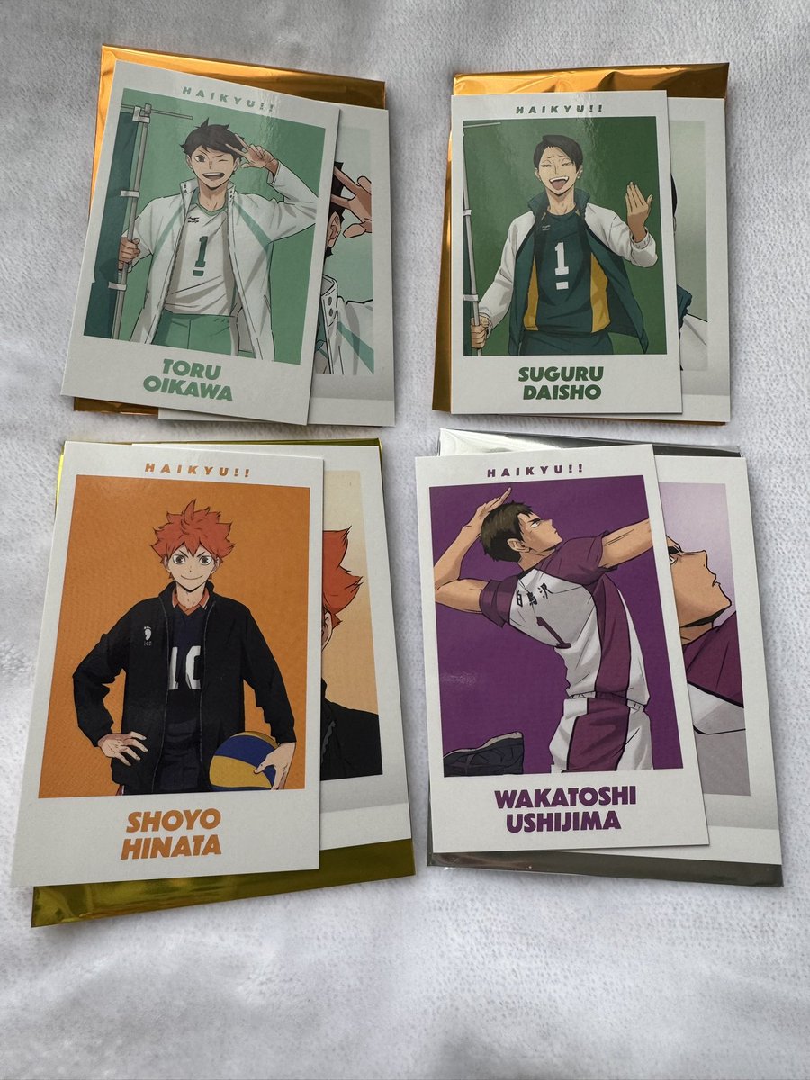 ketchup_egg_bb's tweet photo. 【交換】
ハイキュー 頂ストア フォトカード 主将 vol.1 vol.4

譲:及川、大将、日向、牛島
求:��将…木兎>>vol.1…影山 vol.4…宮侑、木兎

本日新宿手渡しまたは郵送
※郵送の場合できる限りまとめての交換

お気軽にお声がけください！ https://t.co/oskiLohPGQ