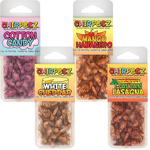 Just1Zayne's tweet photo. I just received Chirpeez Flavored Edible Crickets - 4 Flavors Pack - Crickets you can eat - Farm raised for human consumption from arowheels via Throne. Thank you! https://t.co/w1BZqf0E3H #Wishlist #throne https://t.co/LHD8SBwYIe