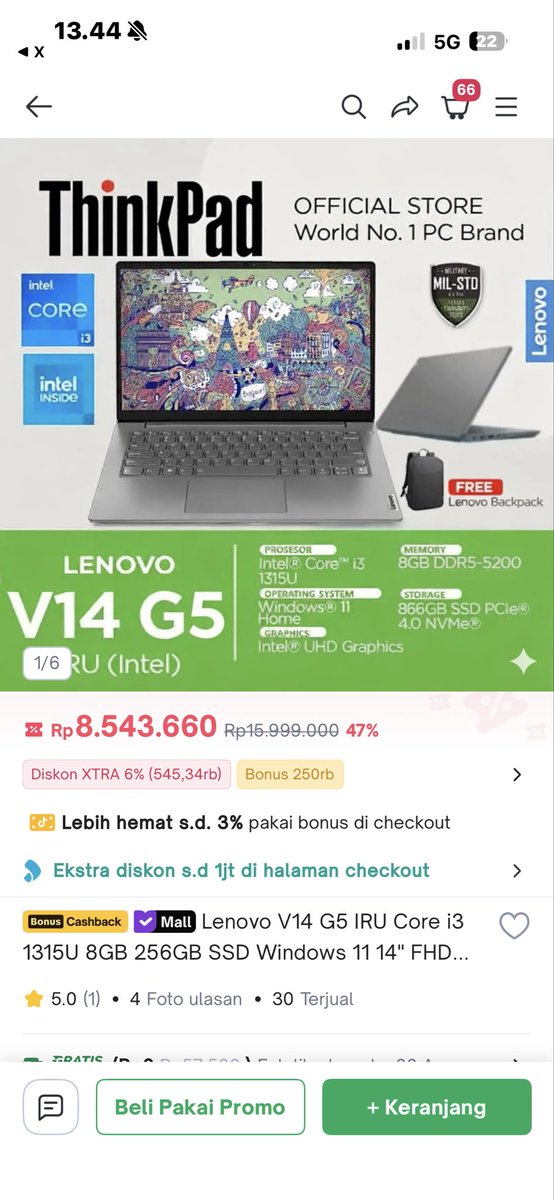 ImingMintarsih's tweet photo. @tokopedia Wishlist bgt punya laptop bt anakku sekolah, karena byk tugas yg harus menggunakan laptop ♥️ https://t.co/Ew8MwY9GZI