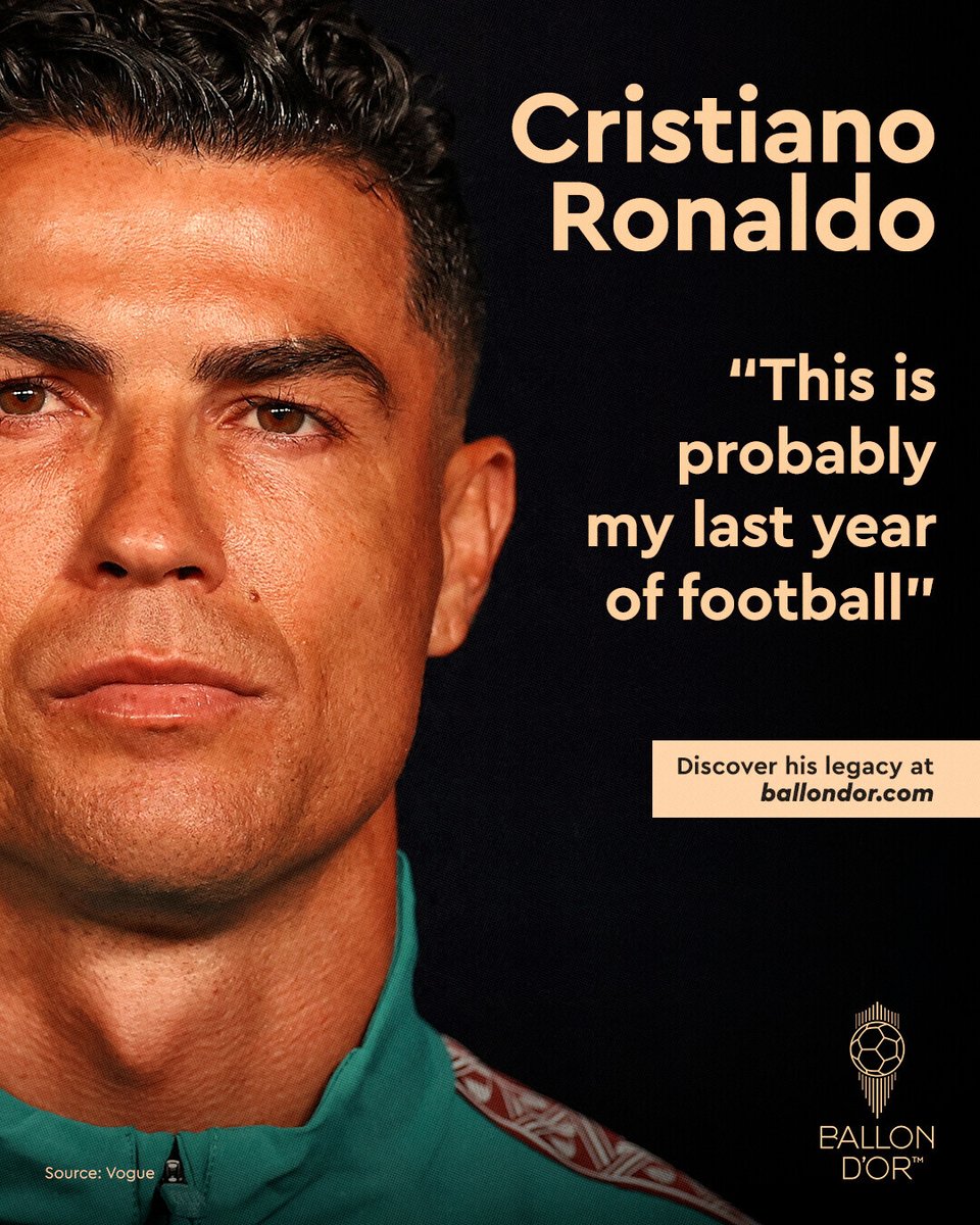 ballondor's tweet photo. WE ARE NOT READY FOR THIS. 💔

Five Ballon d’Or trophies, infinite records, and two decades of pure passion. 

Football will never be the same, but his legacy will live forever. ✨

🔗 Discover all you still don’t know about him at https://t.co/epKe5ct61q

#ballondor #cristianoronaldo #cr7 #legend